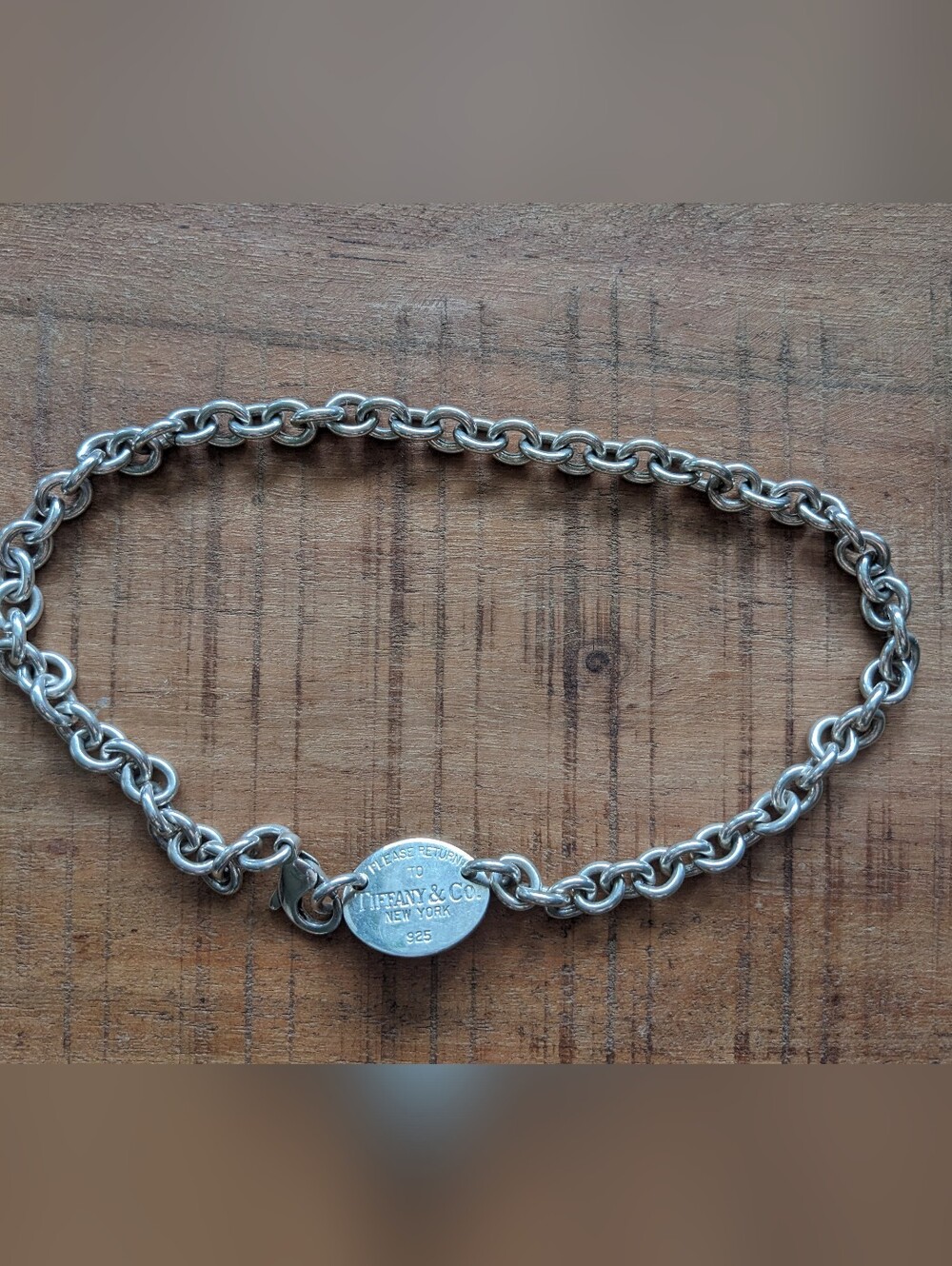Tiffany & Co Return To Tiffany Oval Tag Choker Necklace Sterling Silver 925